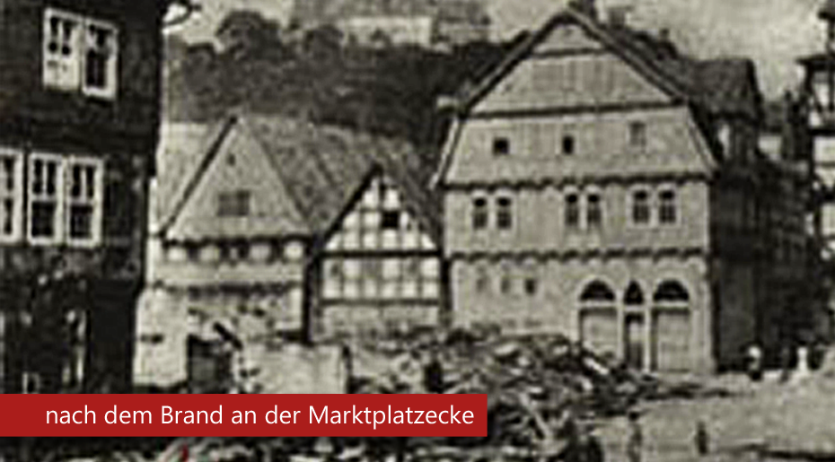 Bild nach dem Brand an der Marktplatzecke 1912